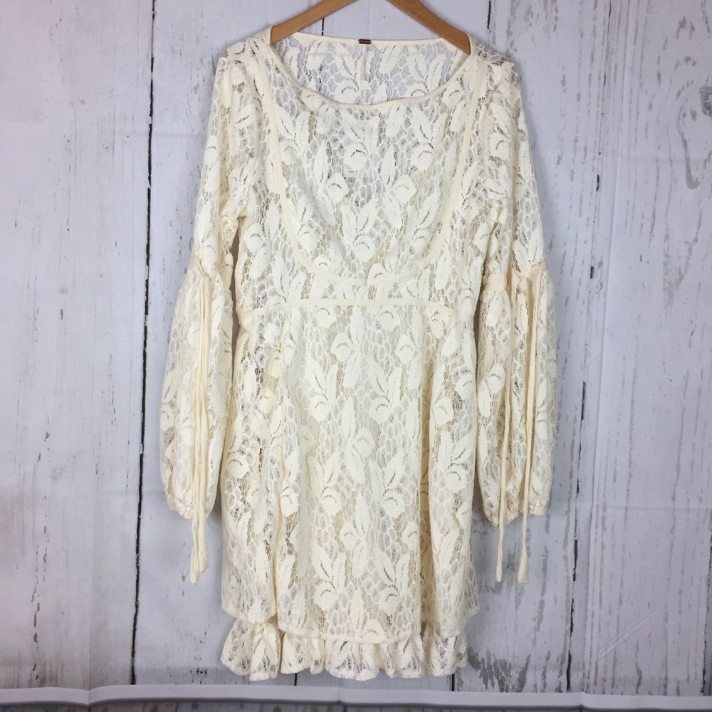 🌱F r e e P e o p l e • Lace boho shift dress - Picture 3 of 8